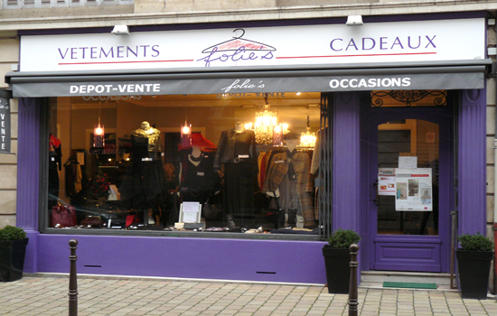 Folies dépôt vente Reims Vitrine